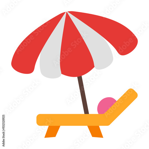 Sunbed Vector Flat Icon Design Design