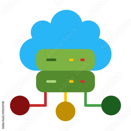 Cloud Computing Vector Flat Icon Design Design