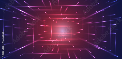 Futuristic sci-fi technology speed red light background vector editable