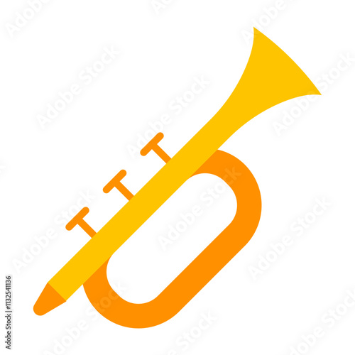 Trumpet Vector Flat Icon Design Design