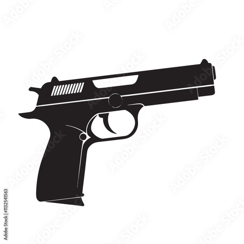 pistol silhouette vector on a transparent background
