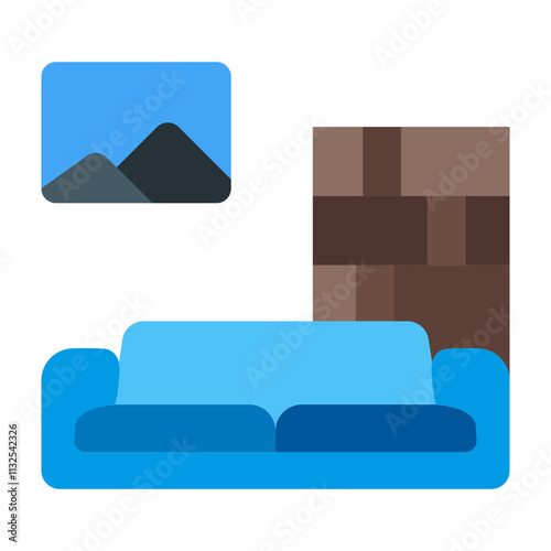 Living Room Vector Flat Icon Design Design