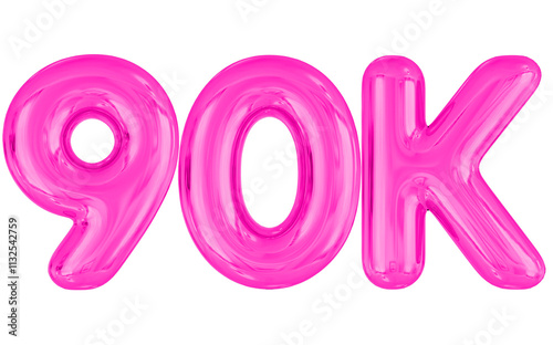 90K Follow Pink Number Balloon photo