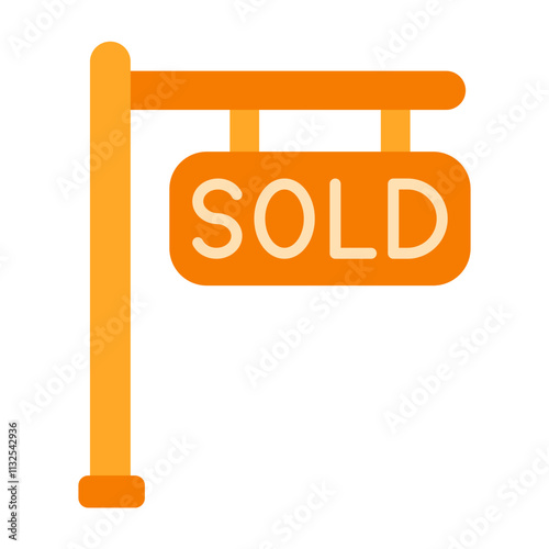 Sold Vector Flat Icon Design Design