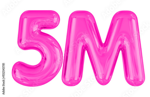 5M Follow Pink Number Balloon photo