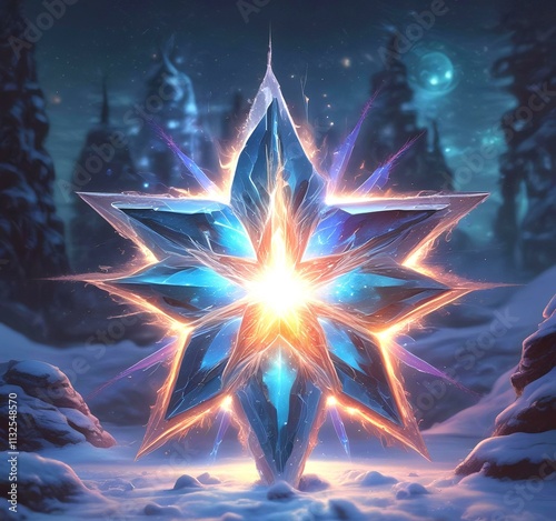 Wallpaper Mural Illustration of glowing shiny star. Torontodigital.ca