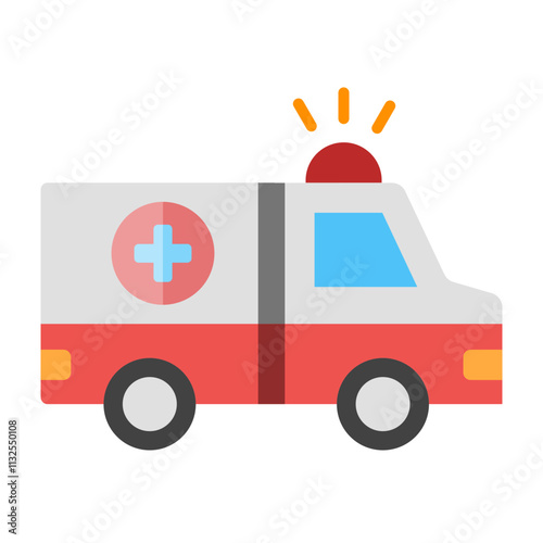 Ambulance Flat Icon Design