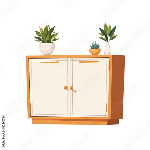 Sideboard Vector Art Style Illustration Isolated