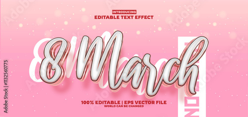 8 march editable text effect in modern trend style