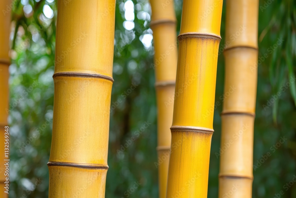 Fototapeta premium Bamboo stalks thrive in lush thickets of an exotic landscape