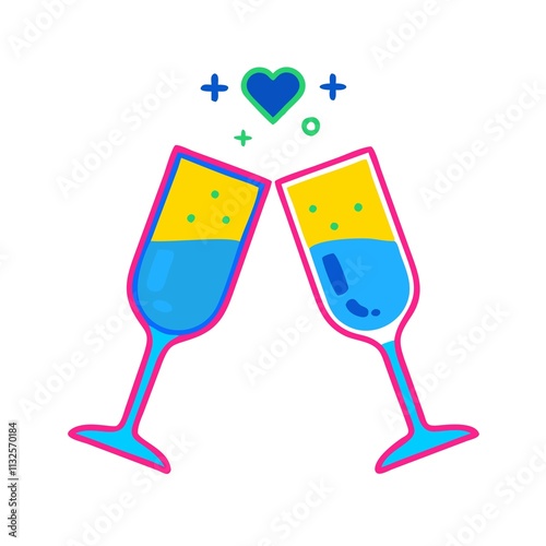 illustration of a glass of champagne