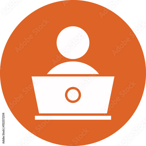 Remote Work Setup glyph circle icon