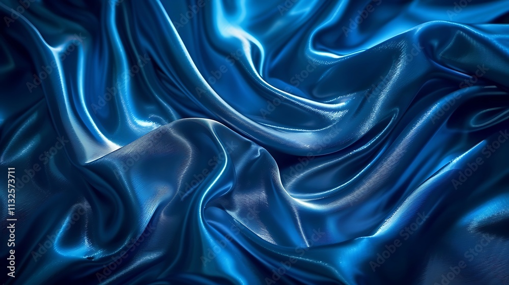 Fototapeta premium A smooth royal blue silky background, softly reflecting light to create a luxurious appearance.