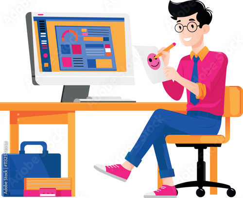 Creative work of the illustrator