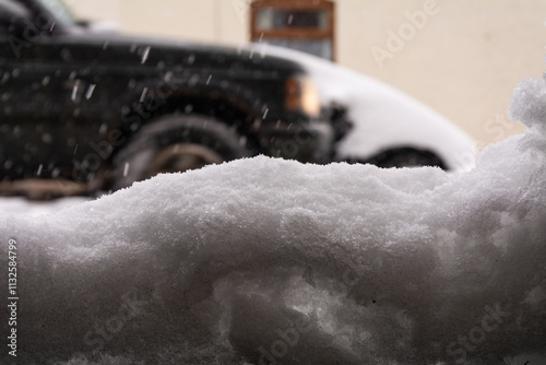 Shropshire, UK, 10-12-2017. People around the UK woke up to several inches of snow on their doorstep (Storm Caroline). photo