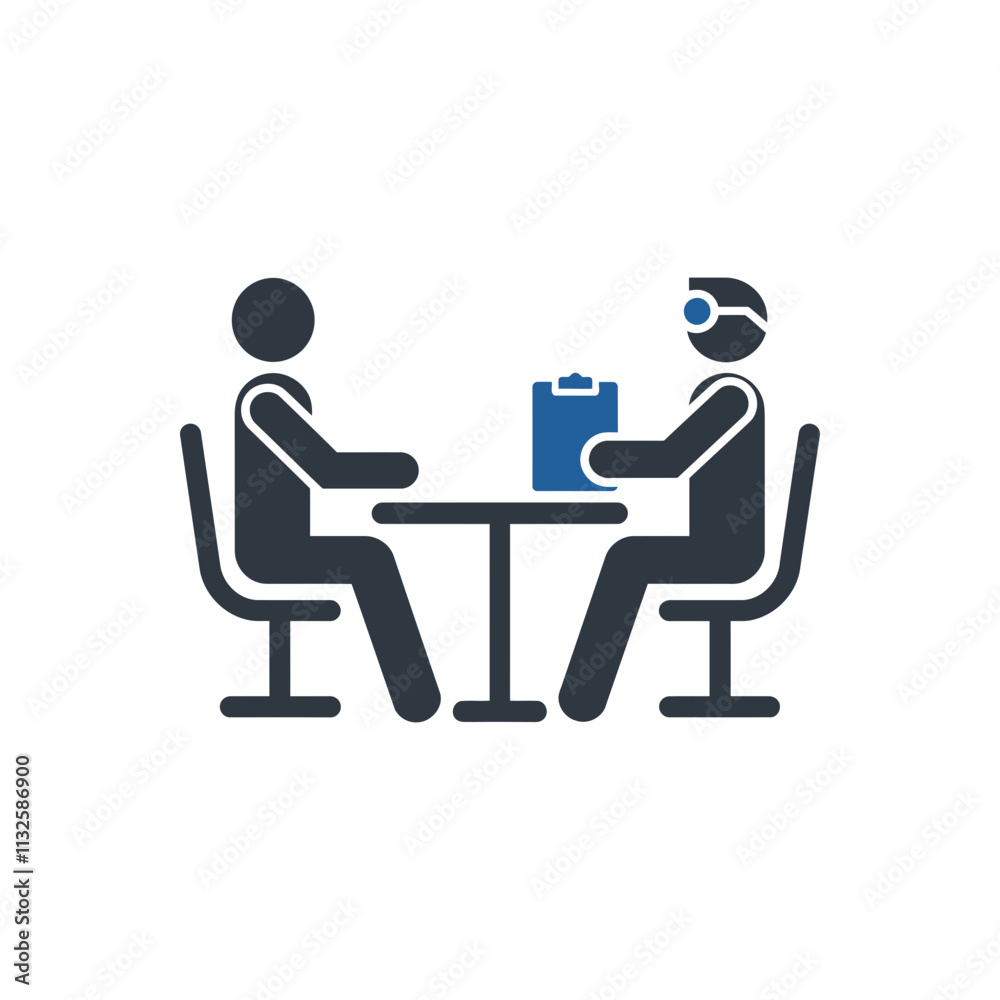 Business Interview Meeting Icon Business Interview Meeting Icon