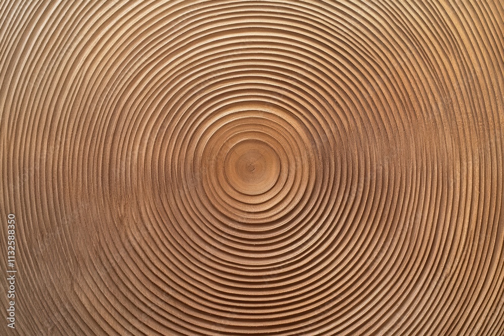 Beautiful wood texture highlighting distinct annual rings in warm tones