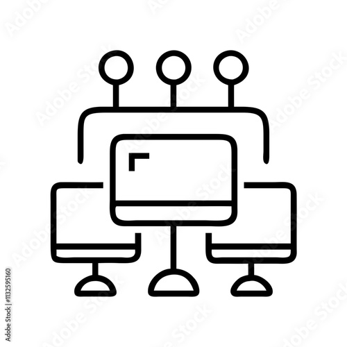 command center icon, space day line art, space icon - simple black line art icon of command center, symbolizing space day celebrations. space vector art.