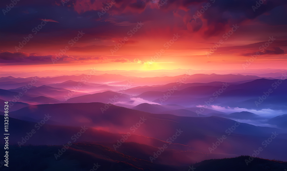 Obraz premium sunrise over mountains