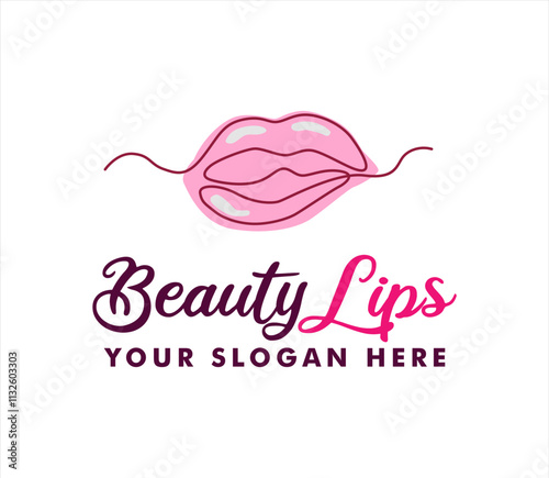 lips logo vector illustration gloss for cosmetic logo