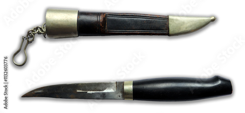 Unique antique dagger with ornate scabbard showcasing craftsmanship from a bygone era