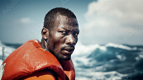 Black man, migrant and refugee, fleets hardships of his homeland