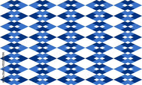 blue plaid fabric texture, blue diamond checkerboard repeat pattern, replete image, design for fabric printing, rhombus