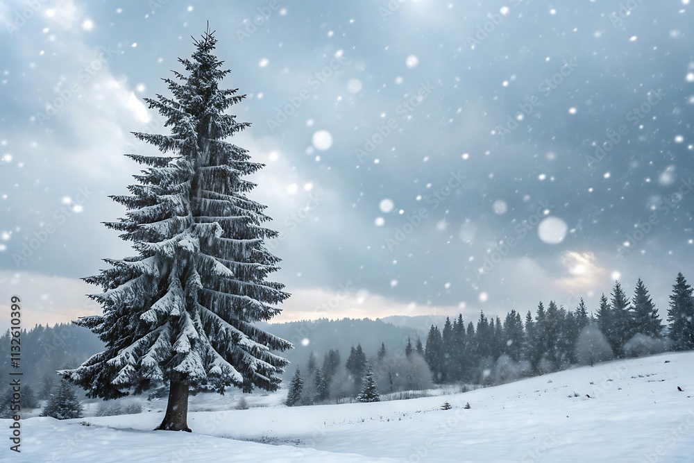 Fototapeta premium winter landscape with snow