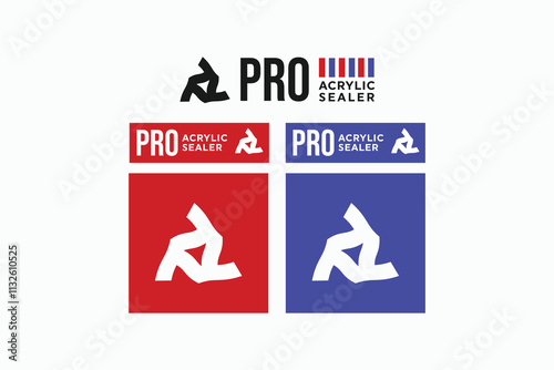 bundle set acrylic sealer icon logo vector design template. creative abstract pro acrylic sealer logo design vector ideas for wall, floor, wood, stone and construction