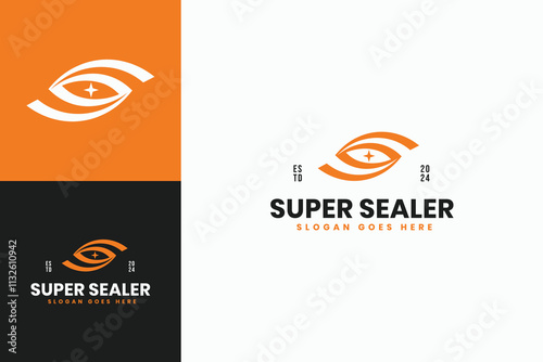 creative super sealer icon logo design vector with initial S symbol and pictogram eyes. modern mark symbol letter S logo vector design template for sealer.
