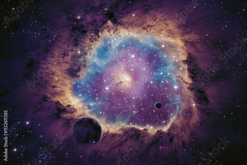 Ilustración de el espacio profundo. Generado con IA