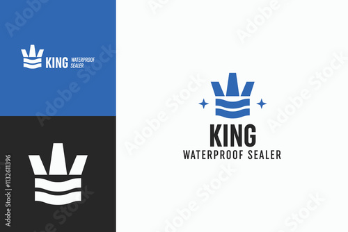 bold king waterproof sealer icon logo design vector inspiration. pictogram king waterproofing sealer symbol logo vector design template