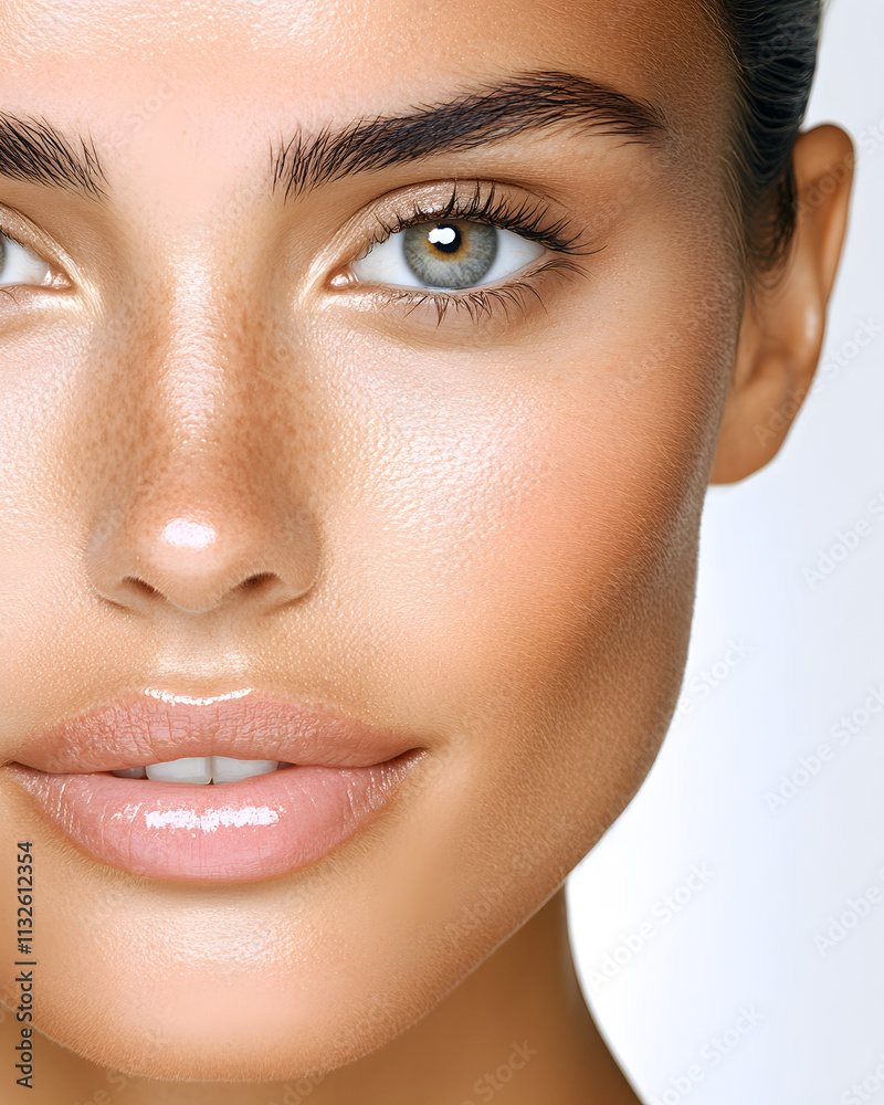 Obraz premium Luxury Anti-Aging Skincare, Innovative Cosmetic Designs Featuring Radiant Serums, Advanced Molecular Concepts, and Elegant Models