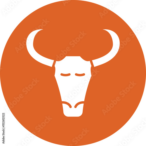 Cow Skull glyph circle icon