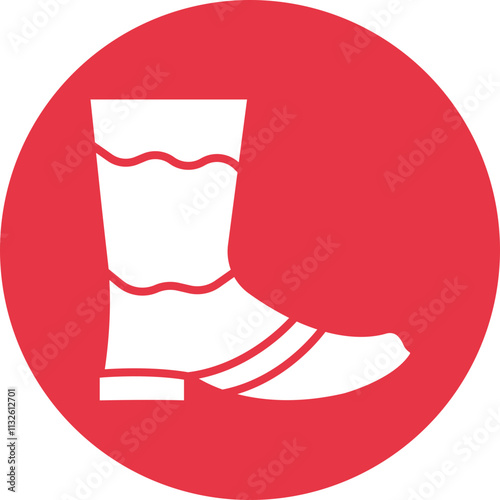 Western Boots glyph circle icon