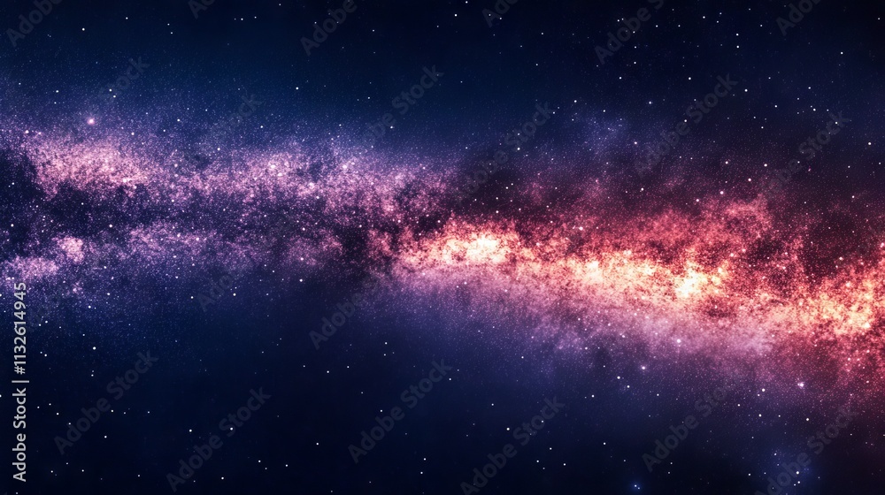 Obraz premium Breathtaking purple galaxy nebula in deep space with shimmering stars and vibrant cosmic clouds