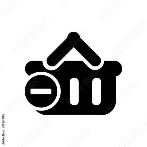 The shopping cart icon is black, has an elegant design, and is suitable as an additional element in your design.