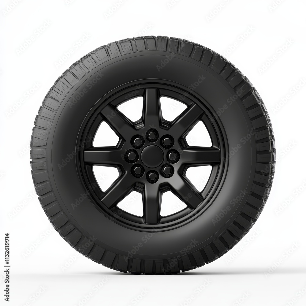 Obraz premium Industrial Strength Steel Wheels with Riveted Edges on White Background, Photorealistic 3D Rendering