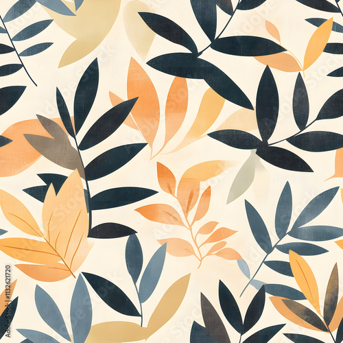 floral flower and leaf elements modern doodle illustrator seamless pattern for wallpaper or background