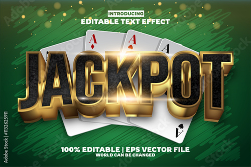 jackpot editable text effect in modern trend style