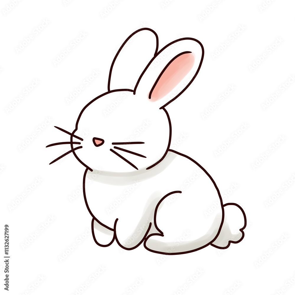 Fototapeta premium Cute Cartoon Rabbit Illustration