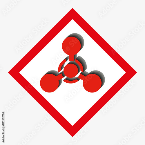 Radioactive hazardous substances. Physical hazard signs. Hazard sticker.