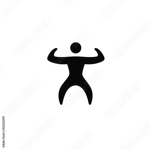 Strong Silhouette Icon: A powerful symbol of strength and fitness. Perfect for fitness apps, gym promotions, or motivational content. photo