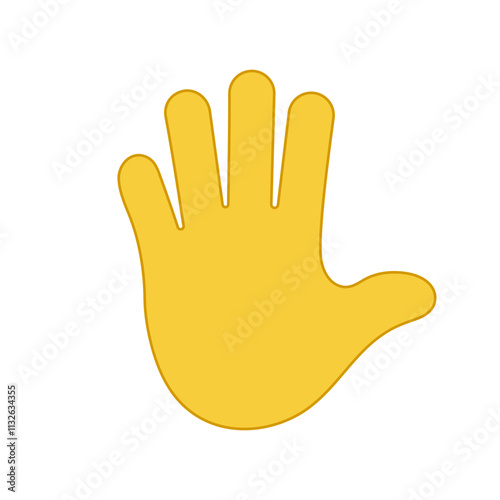 Hand Emoji Icon. Hand Icon Symbol of Participate, Volunteer, Stop and Vote. Open Palm Icon. Stop or Greeting Gesture. Isolated Vector Illustration