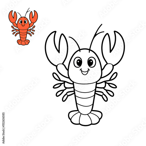 Cute Lobster Coloring Page for Kids