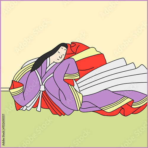 カラー正方形百人一首　大弐三位