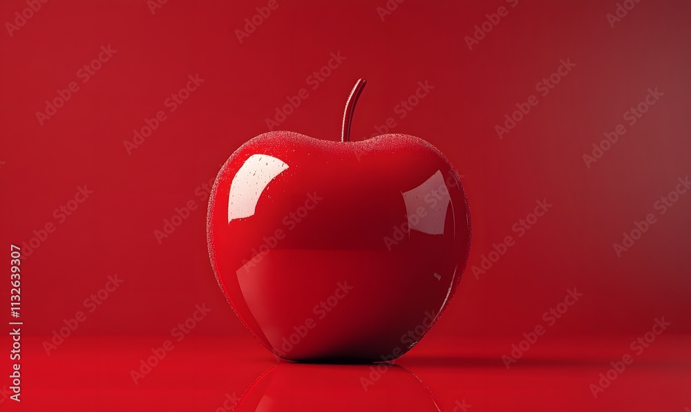 Obraz premium The_image_of_a_bright_red_fruit_apple_clean_and_simple,generation AI