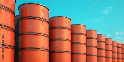 Orange Barrels Industrial Background Texture - Minimalism photo