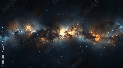360-degree equirectangular space nebula panorama with hdri spherical projection, featuring a stunning cosmic background of stars and nebulae for environment mapping and immersive visualizations