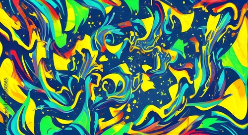 Colorful Abstract Art Backdrops with Dynamic Color Splashes and Bold, Chaotic Accents | 044